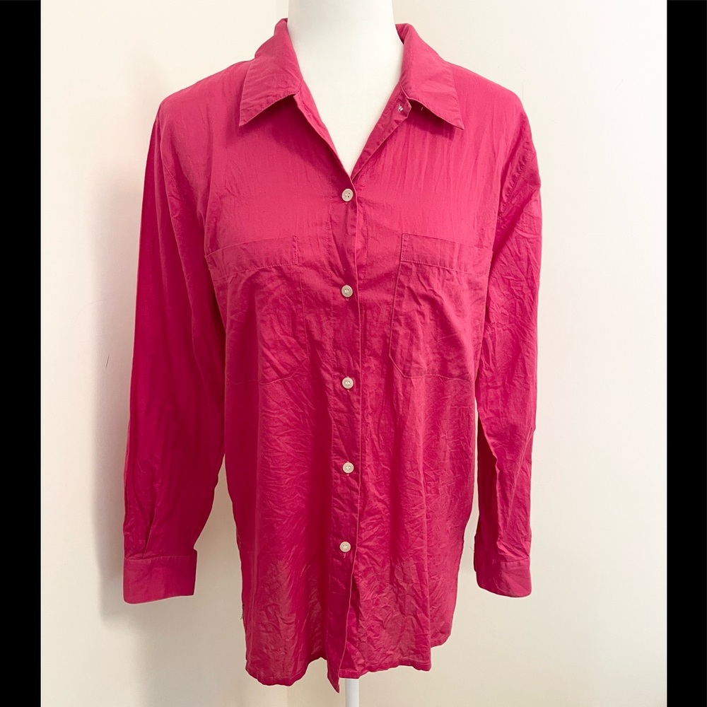 Liz Claiborne pretty pink 100% cotton button down!